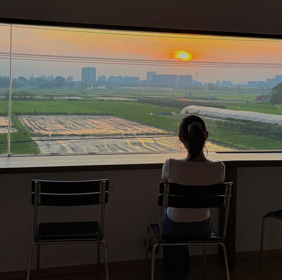 夕阳窗景